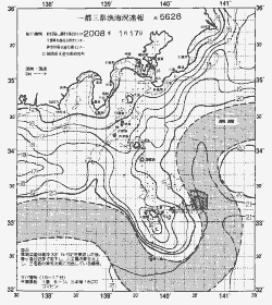 一都三県漁海況速報、関東・東海海況速報(2008/01/17)