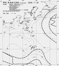 一都三県漁海況速報、関東・東海海況速報(2008/07/30)