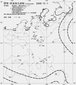 一都三県漁海況速報、関東・東海海況速報(2008/08/01)