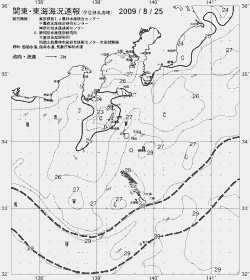 一都三県漁海況速報、関東・東海海況速報(2009/08/25)