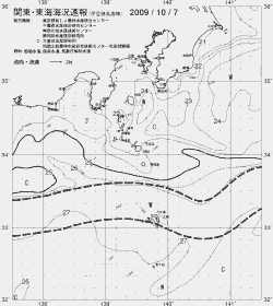 一都三県漁海況速報、関東・東海海況速報(2009/10/07)