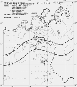 一都三県漁海況速報、関東・東海海況速報(2011/06/28)