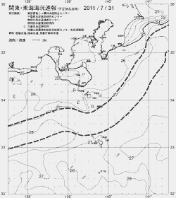 一都三県漁海況速報、関東・東海海況速報(2011/07/31)