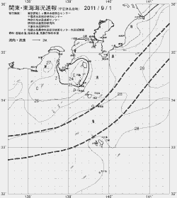 一都三県漁海況速報、関東・東海海況速報(2011/09/01)
