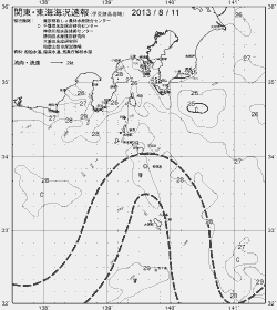 一都三県漁海況速報、関東・東海海況速報(2013/08/11)