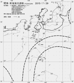 一都三県漁海況速報、関東・東海海況速報(2015/07/29)