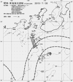 一都三県漁海況速報、関東・東海海況速報(2015/07/30)