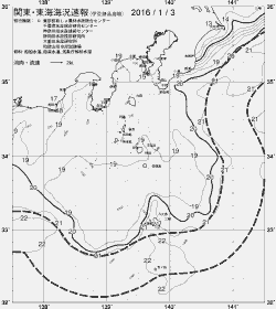 一都三県漁海況速報、関東・東海海況速報(2016/01/03)