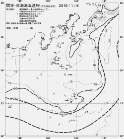 一都三県漁海況速報、関東・東海海況速報(2016/01/06)