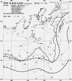 一都三県漁海況速報、関東・東海海況速報(2016/01/13)