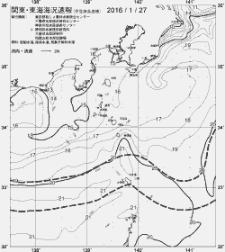 一都三県漁海況速報、関東・東海海況速報(2016/01/27)