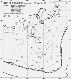 一都三県漁海況速報、関東・東海海況速報(2016/06/28)