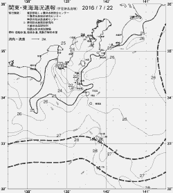 一都三県漁海況速報、関東・東海海況速報(2016/07/22)