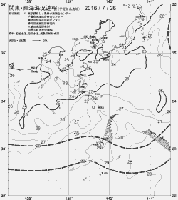 一都三県漁海況速報、関東・東海海況速報(2016/07/26)