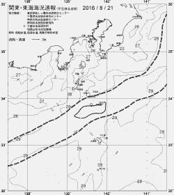 一都三県漁海況速報、関東・東海海況速報(2016/08/21)