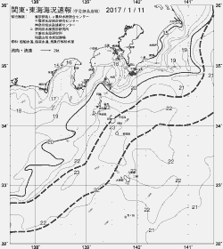 一都三県漁海況速報、関東・東海海況速報(2017/01/11)