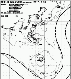 一都三県漁海況速報、関東・東海海況速報(2017/08/08)