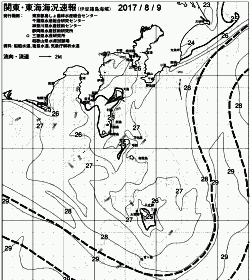 一都三県漁海況速報、関東・東海海況速報(2017/08/09)