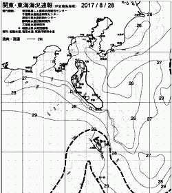 一都三県漁海況速報、関東・東海海況速報(2017/08/28)
