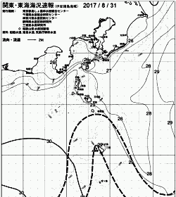 一都三県漁海況速報、関東・東海海況速報(2017/08/31)
