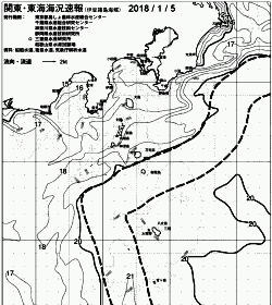 一都三県漁海況速報、関東・東海海況速報(2018/01/05)
