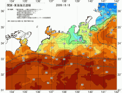 関東・東海海況速報/広域(2009/08/08)