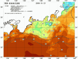 関東・東海海況速報/広域(2009/08/21)