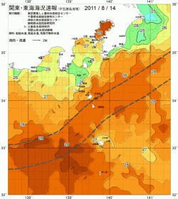 関東・東海海況速報/伊豆諸島海域(2011/08/14)