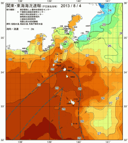 関東・東海海況速報/伊豆諸島海域(2013/08/04)