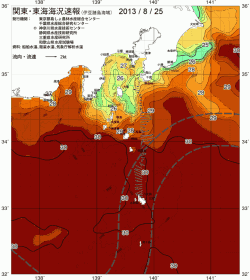 関東・東海海況速報/伊豆諸島海域(2013/08/25)