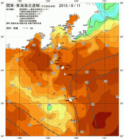 関東・東海海況速報/伊豆諸島海域(2015/08/11)
