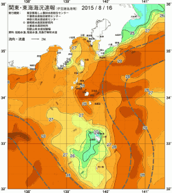 関東・東海海況速報/伊豆諸島海域(2015/08/16)