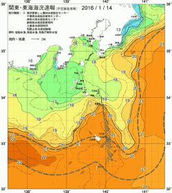 関東・東海海況速報/伊豆諸島海域(2016/01/14)