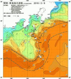 関東・東海海況速報/伊豆諸島海域(2016/02/08)