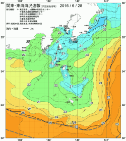 関東・東海海況速報/伊豆諸島海域(2016/06/28)