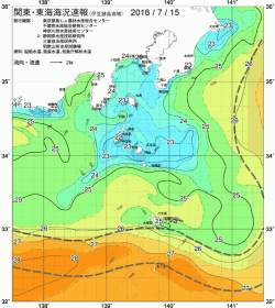 関東・東海海況速報/伊豆諸島海域(2016/07/15)