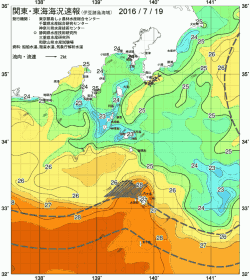 関東・東海海況速報/伊豆諸島海域(2016/07/19)