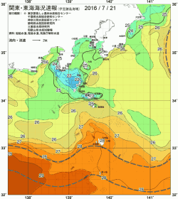 関東・東海海況速報/伊豆諸島海域(2016/07/21)
