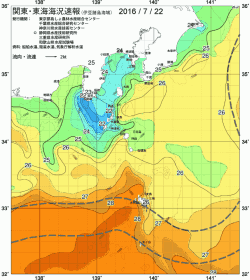 関東・東海海況速報/伊豆諸島海域(2016/07/22)