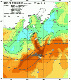 関東・東海海況速報/伊豆諸島海域(2016/08/01)