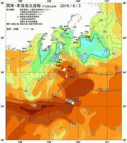関東・東海海況速報/伊豆諸島海域(2016/08/03)