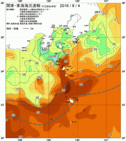 関東・東海海況速報/伊豆諸島海域(2016/08/04)