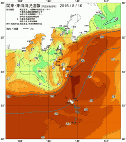関東・東海海況速報/伊豆諸島海域(2016/08/10)