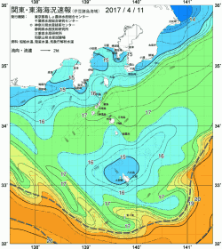関東・東海海況速報/伊豆諸島海域(2017/04/11)
