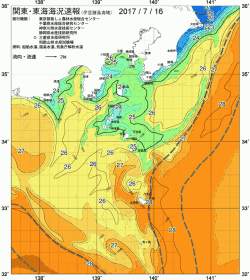 関東・東海海況速報/伊豆諸島海域(2017/07/16)