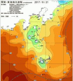 関東・東海海況速報/伊豆諸島海域(2017/08/21)