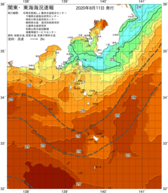 関東・東海海況速報/伊豆諸島海域(2020/08/11)