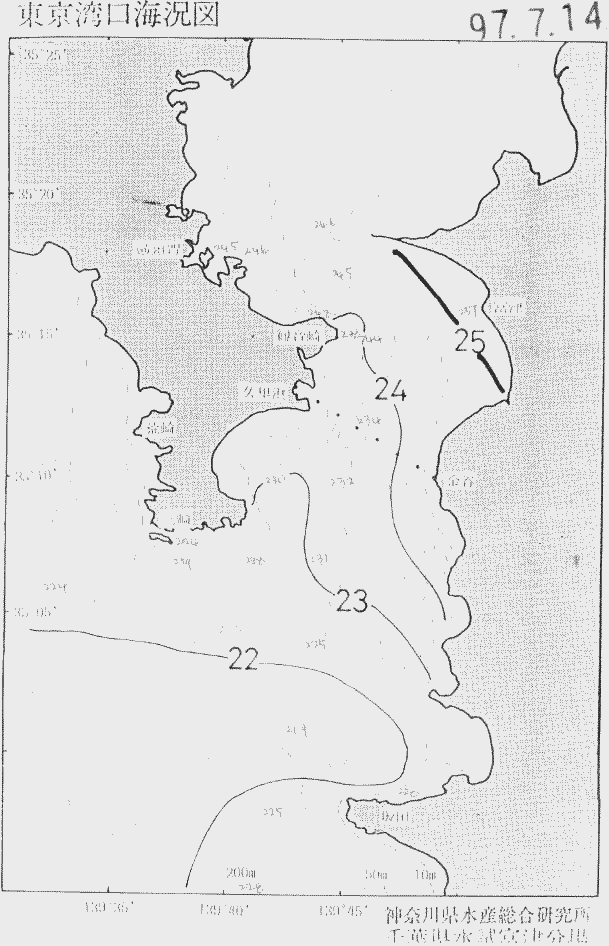 海況図, 東京湾口海況図 検索結果, (水温分布 等を図示)