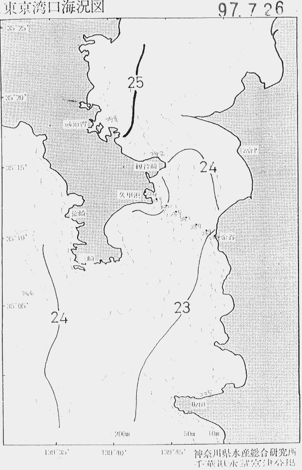海況図, 東京湾口海況図 検索結果, (水温分布 等を図示)