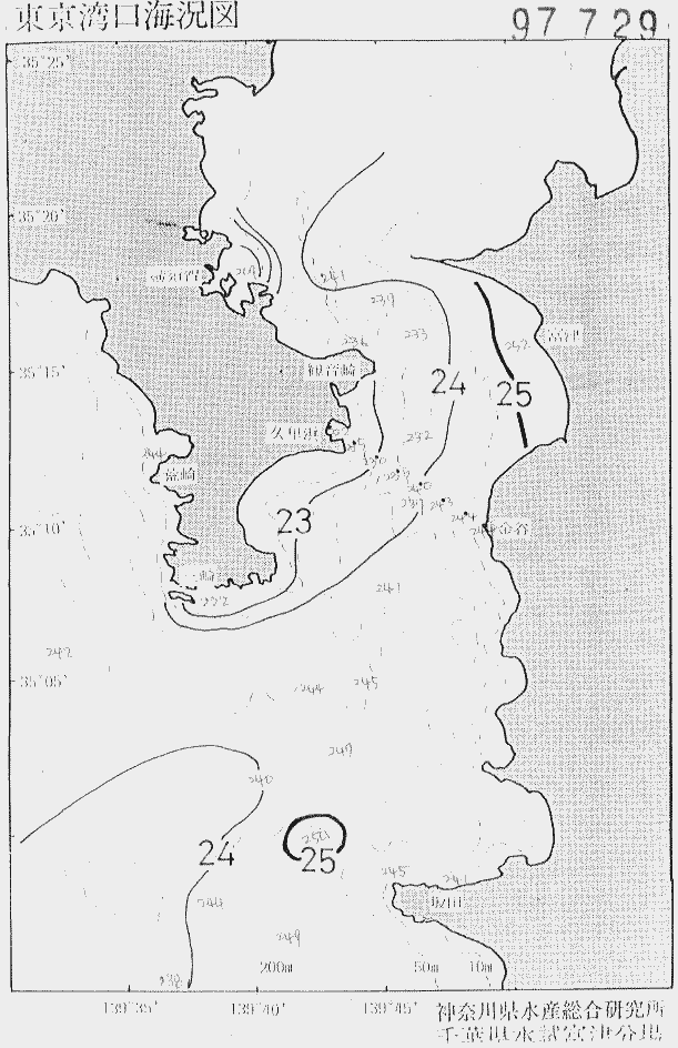 海況図, 東京湾口海況図 検索結果, (水温分布 等を図示)